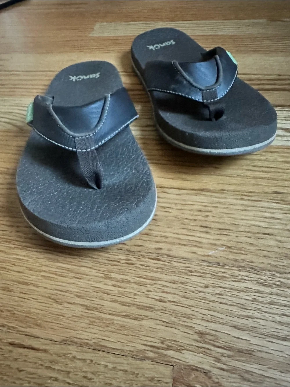 Sanuk Dark Brown Foam Flip Flop Sandals